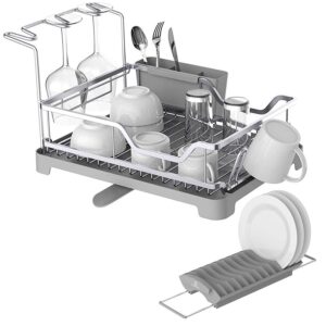 Secaplatos Escurridor de platos y cubiertos aluminio Inoxidable 2 en 1