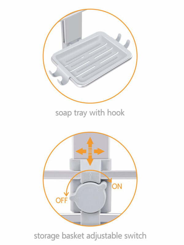 Organizador colgante de ducha aluminio inoxidable baño - Imagen 5