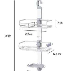 Organizador colgante de ducha aluminio inoxidable baño