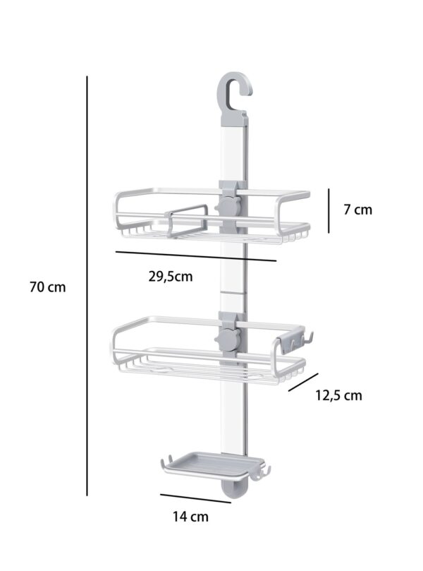 Organizador colgante de ducha aluminio inoxidable baño - Imagen 2