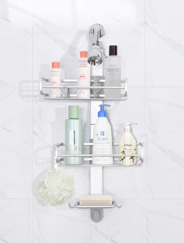 Organizador colgante de ducha aluminio inoxidable baño - Imagen 3