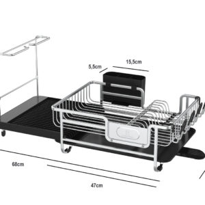 Secaplatos Escurridor de platos y cubiertos aluminio Inoxidable extensible