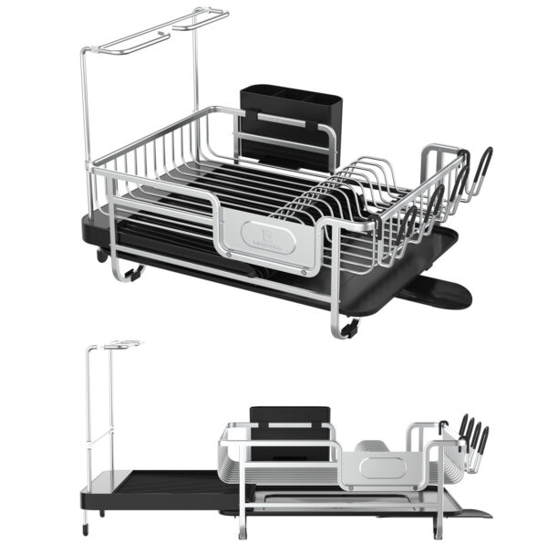 Secaplatos Escurridor de platos y cubiertos aluminio Inoxidable extensible