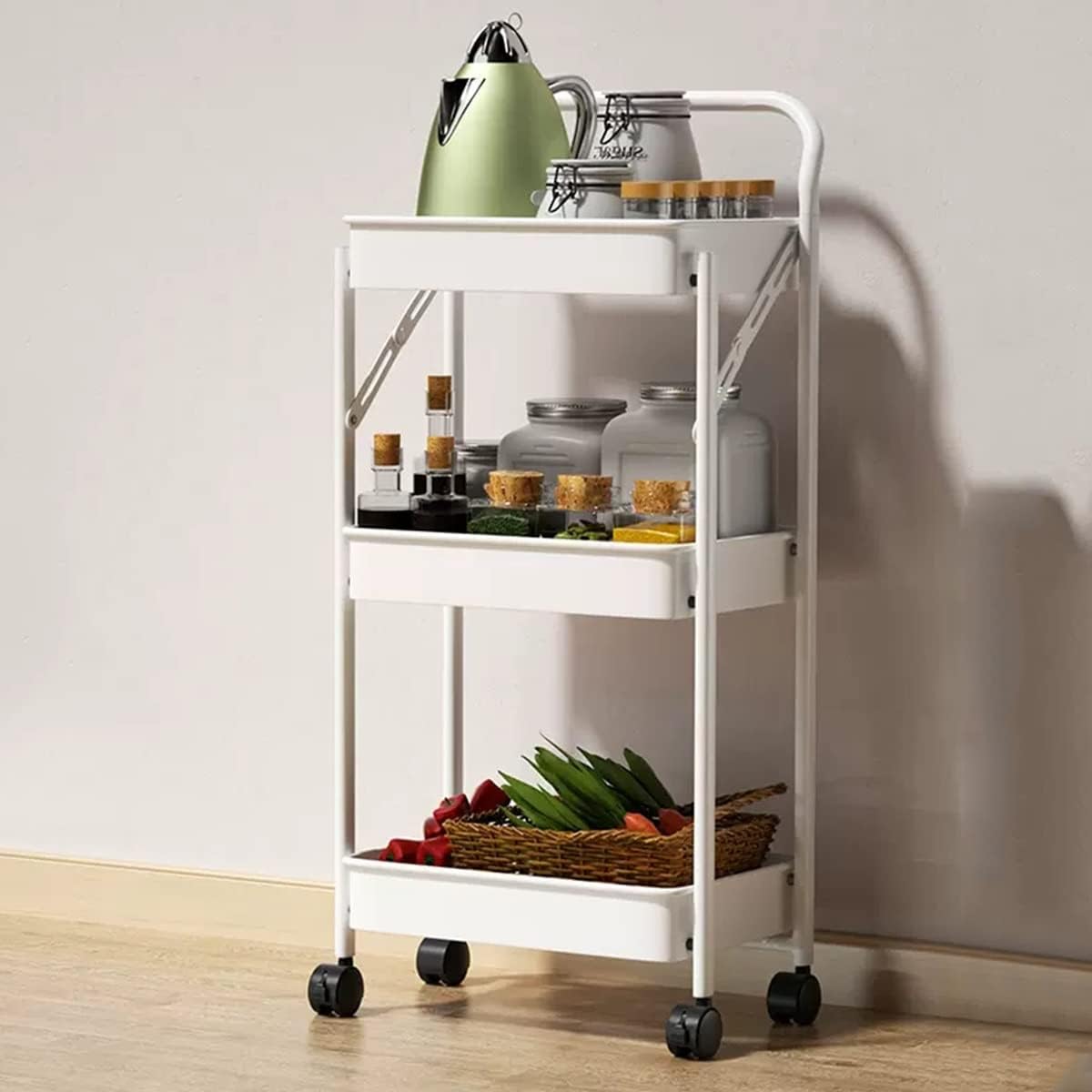 Carrito auxiliar plegable Blanco Kingrack