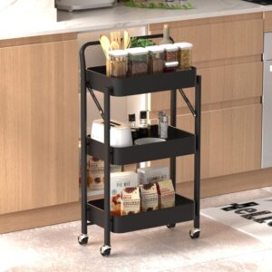 Carrito auxiliar plegable Negro Kingrack